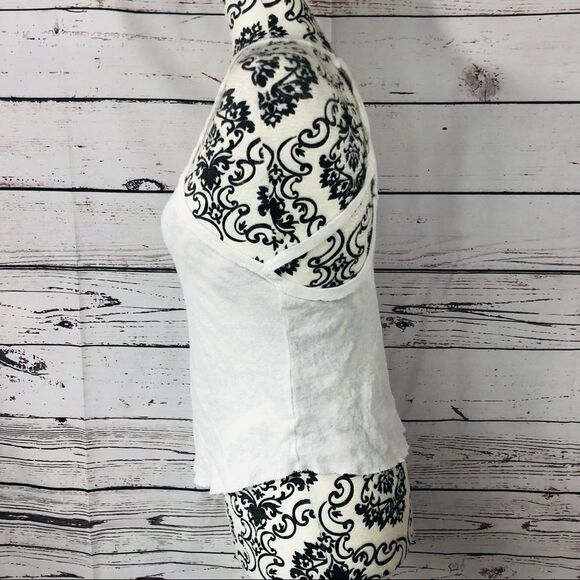 Free People Linen Cotton Ribbed Strappy Back Raw Edge Tank Top White XS - Picture 5 of 8